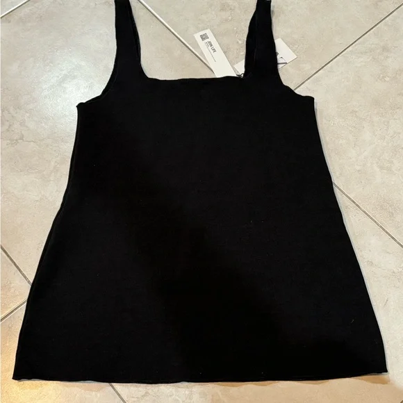 Zara Tank Top Womens Medium Black Crew Neck Sleeveless Stretch Stretch Pullover - Picture 5 of 5